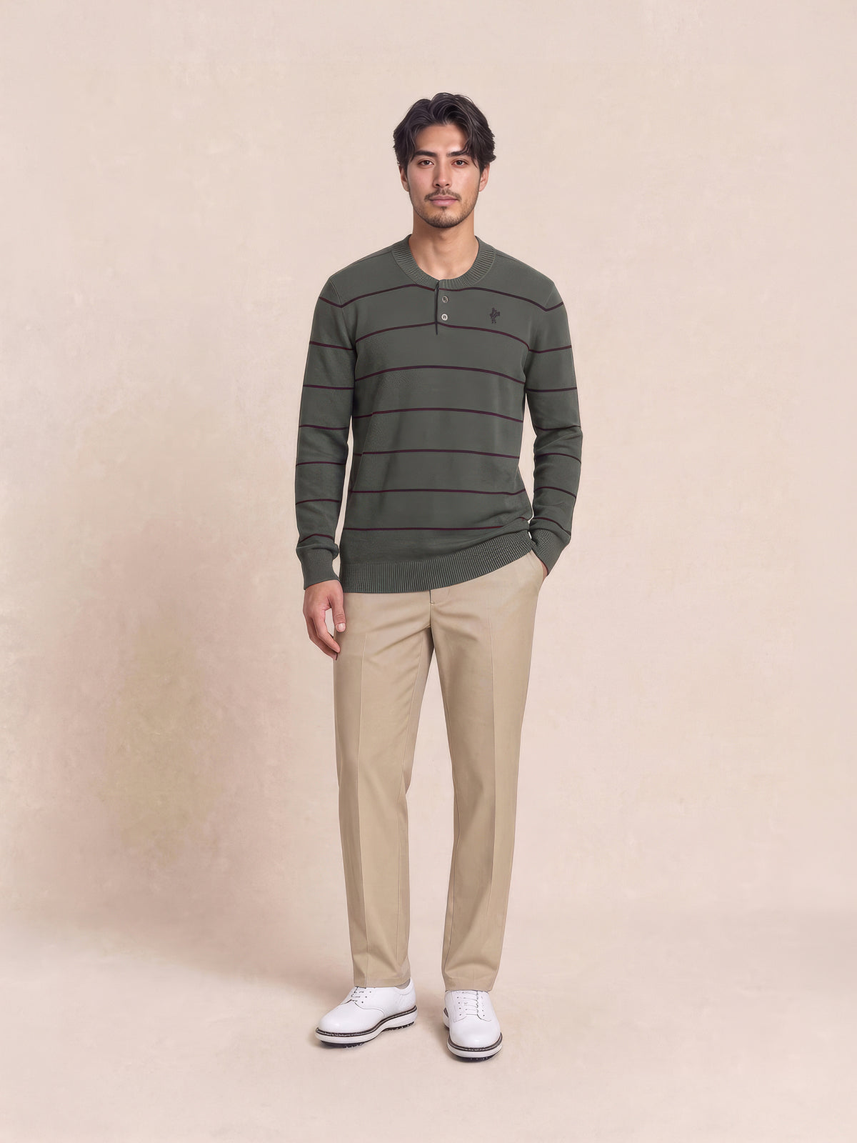 Striped Mockneck Sweater