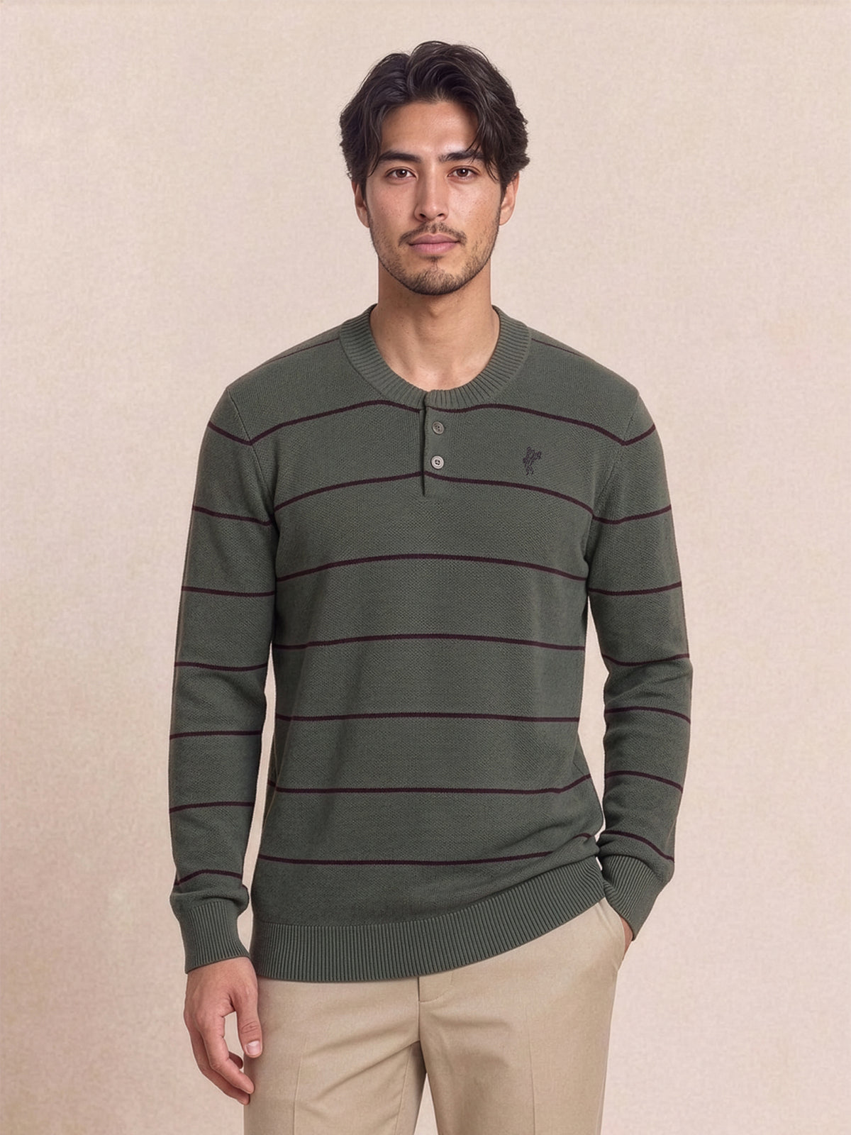 Striped Mockneck Sweater
