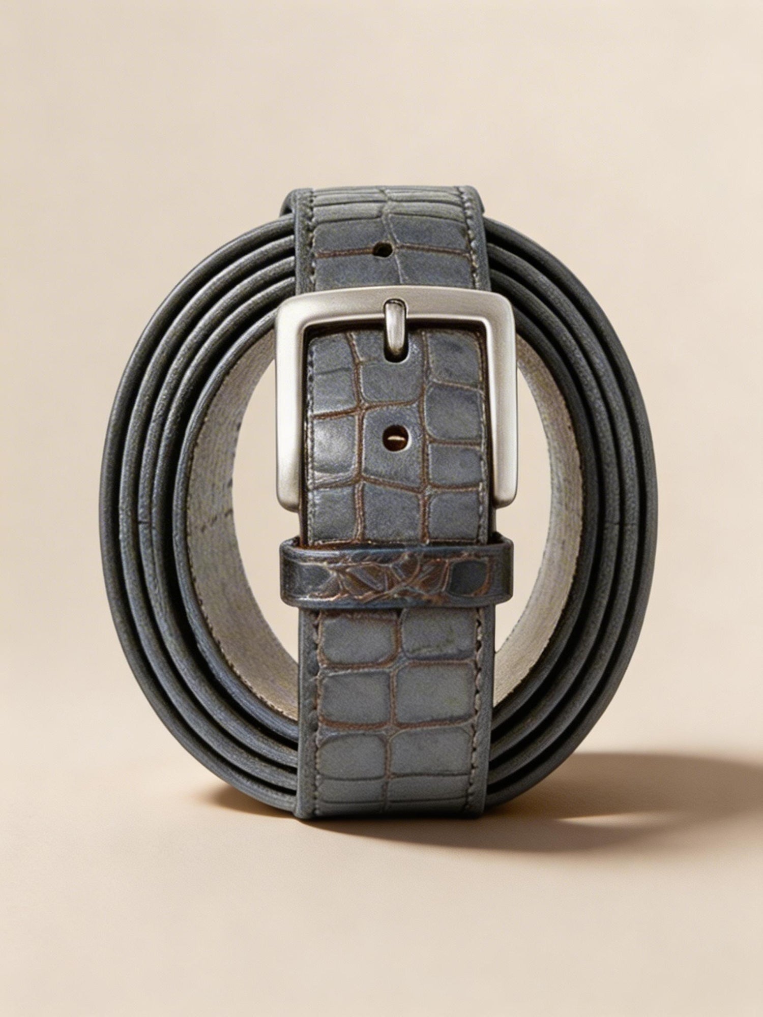 Two Tone Embossed Croc Belt