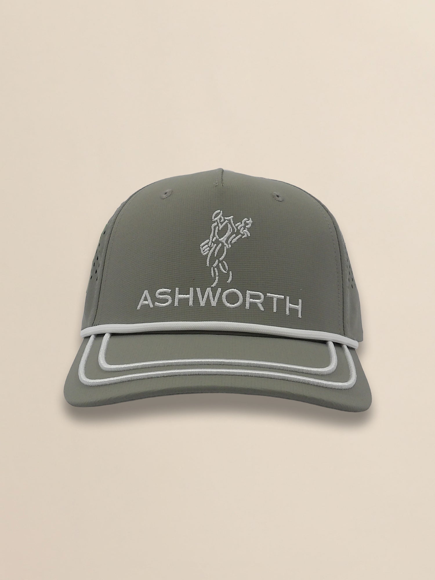 Perforated Pearl Poly Stacked Logo Cap