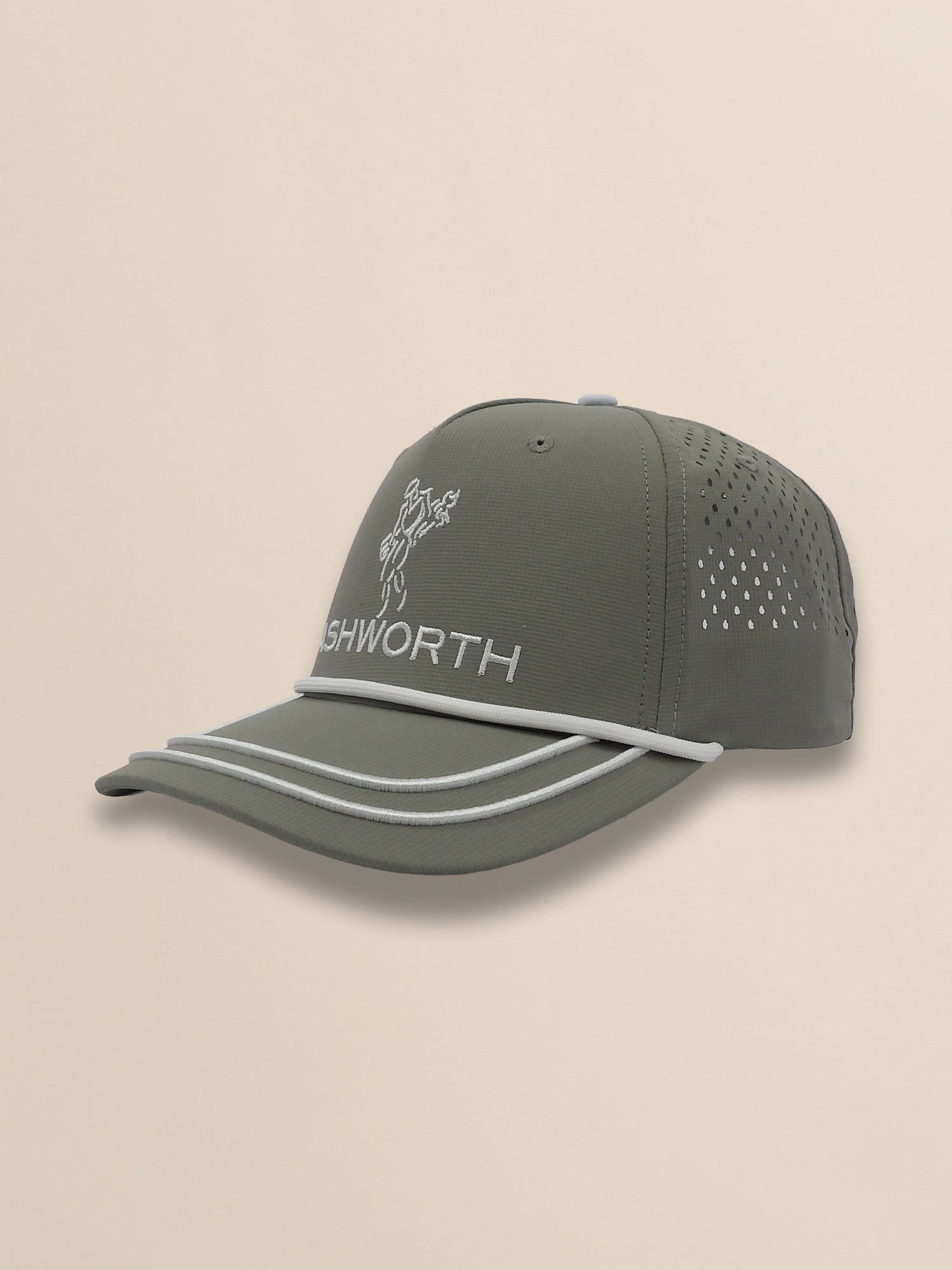Perforated Pearl Poly Stacked Logo Cap