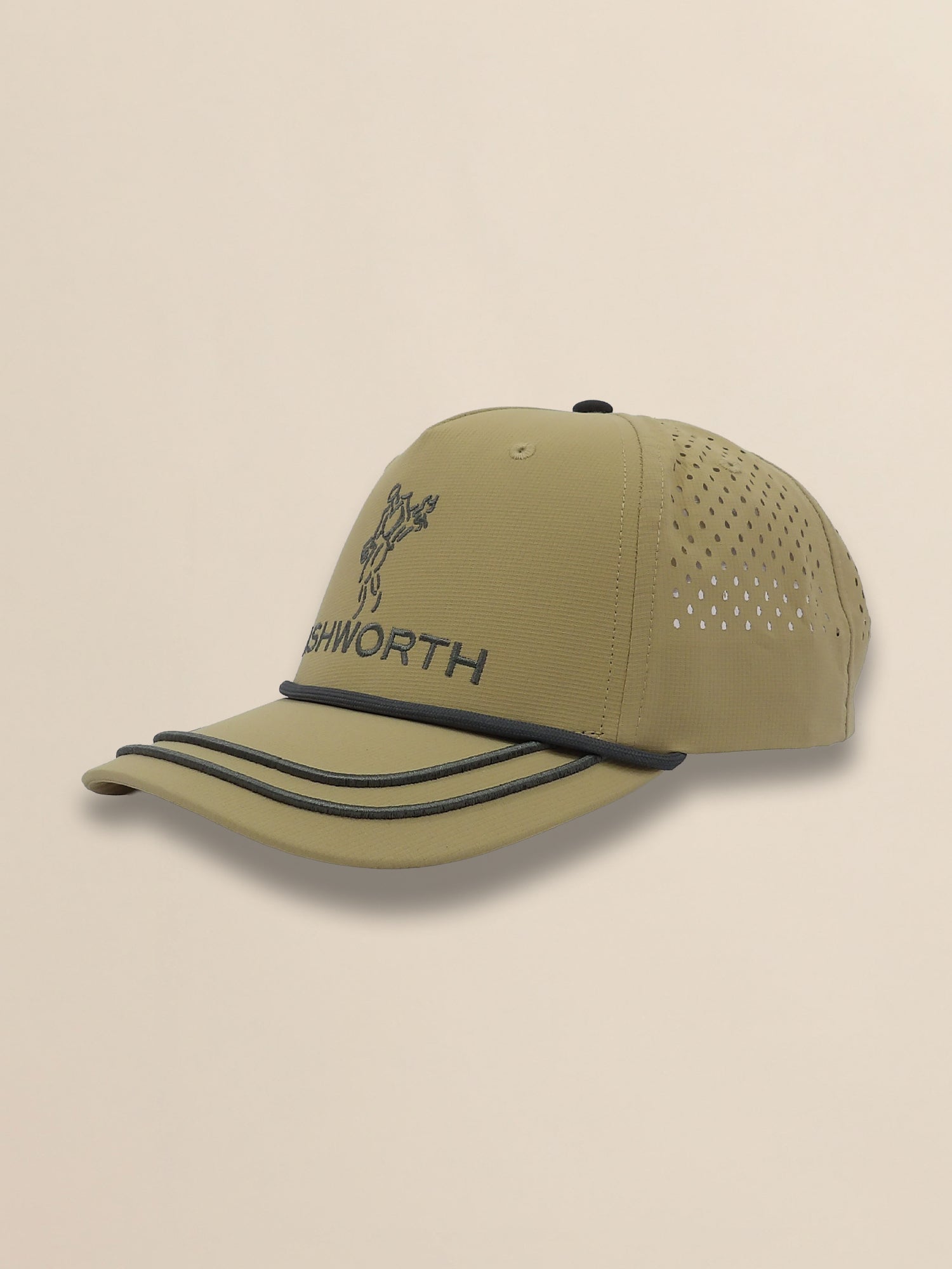 Perforated Pearl Poly Stacked Logo Cap