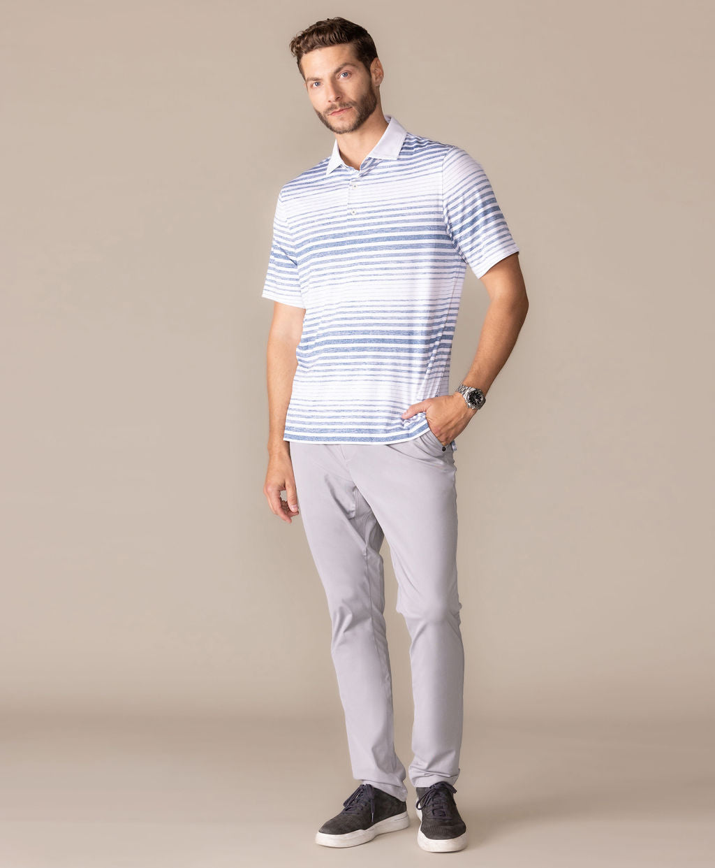 Breezy Stripe Polo