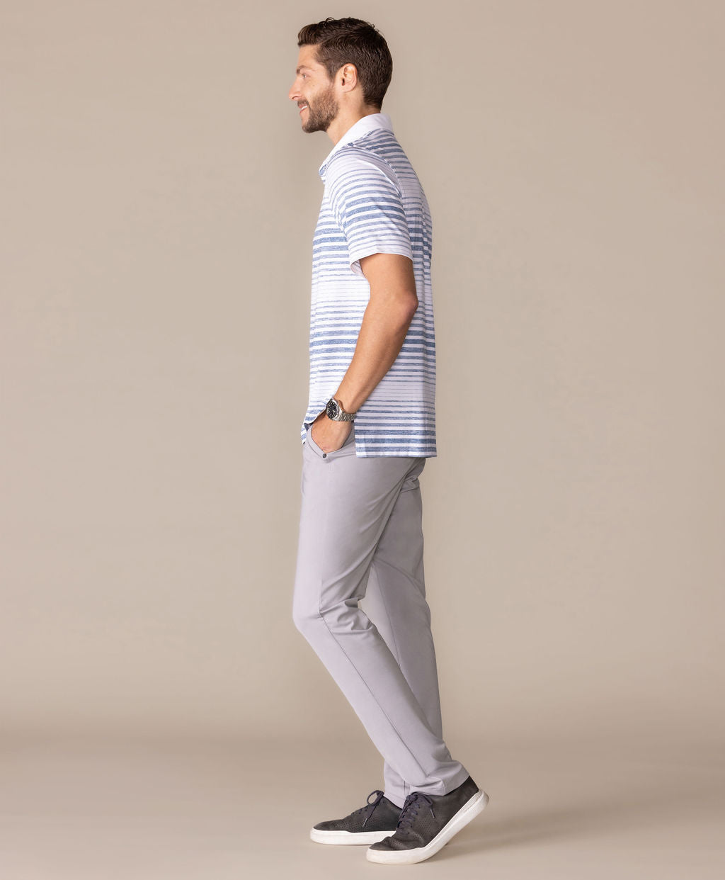 Breezy Stripe Polo