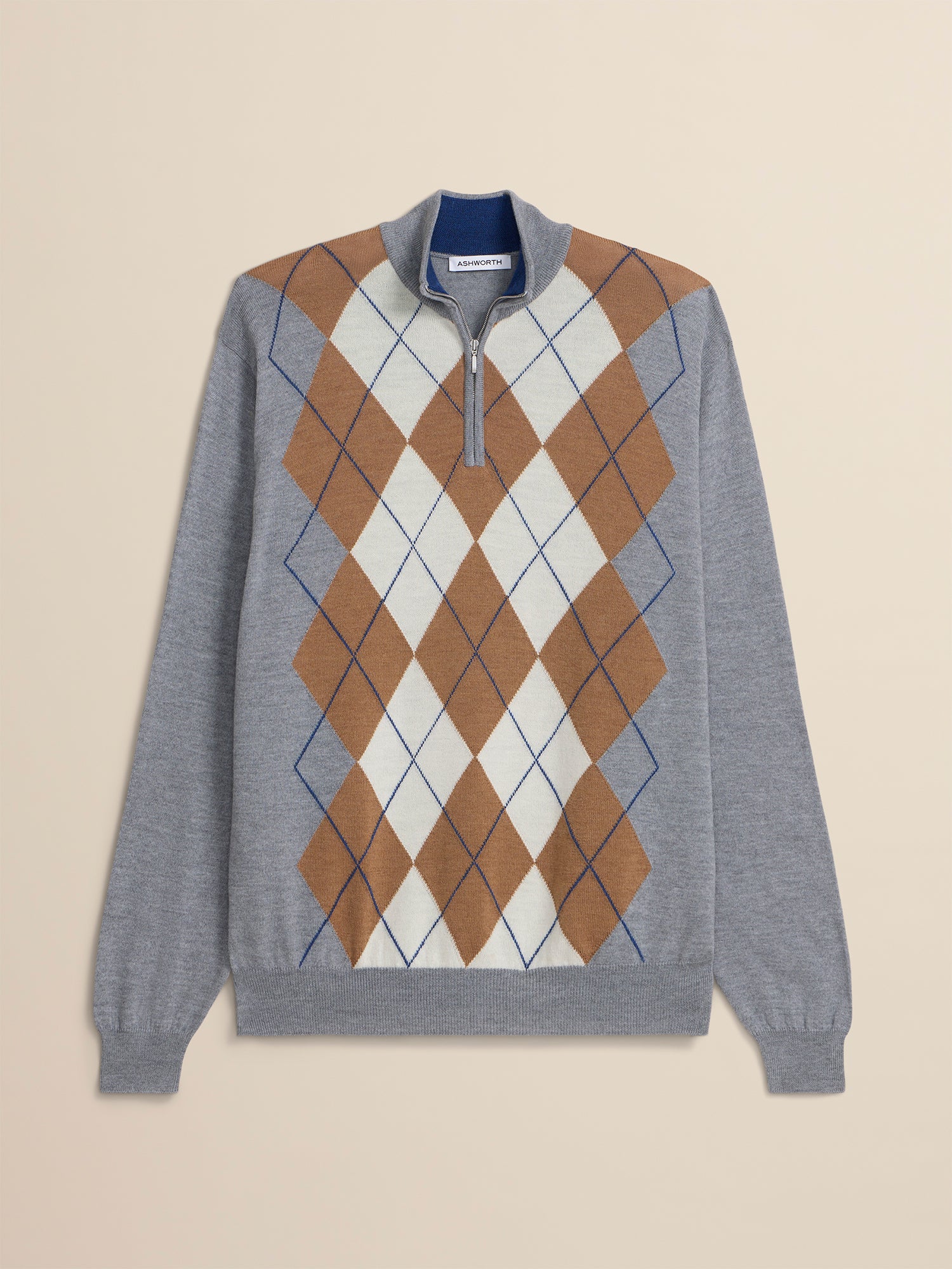 Extrafine Merino Argyle 1/4 Zip image