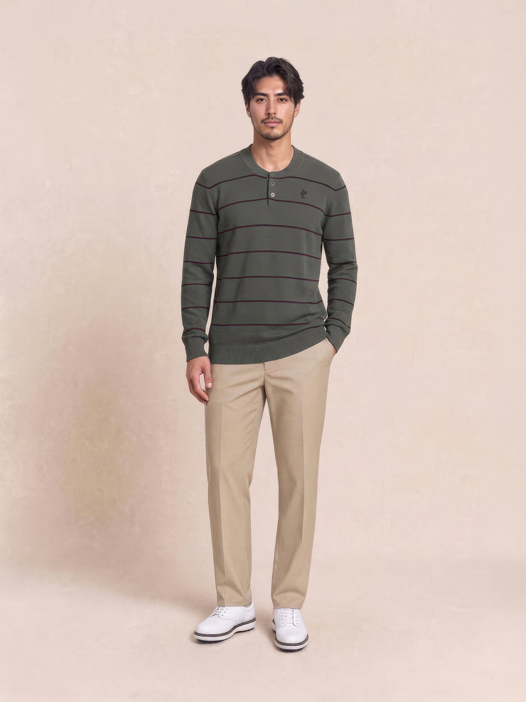Striped Mockneck Sweater