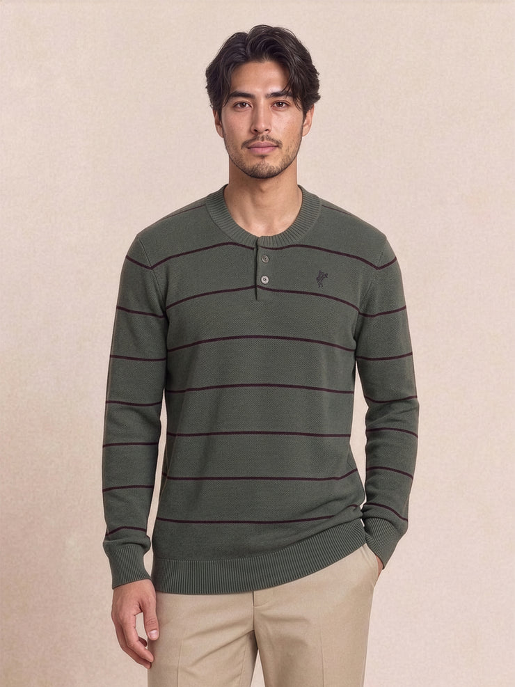 Striped Mockneck Sweater