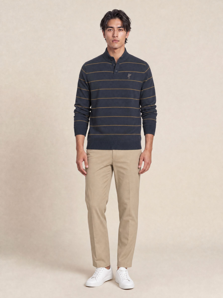 Striped Mockneck Sweater