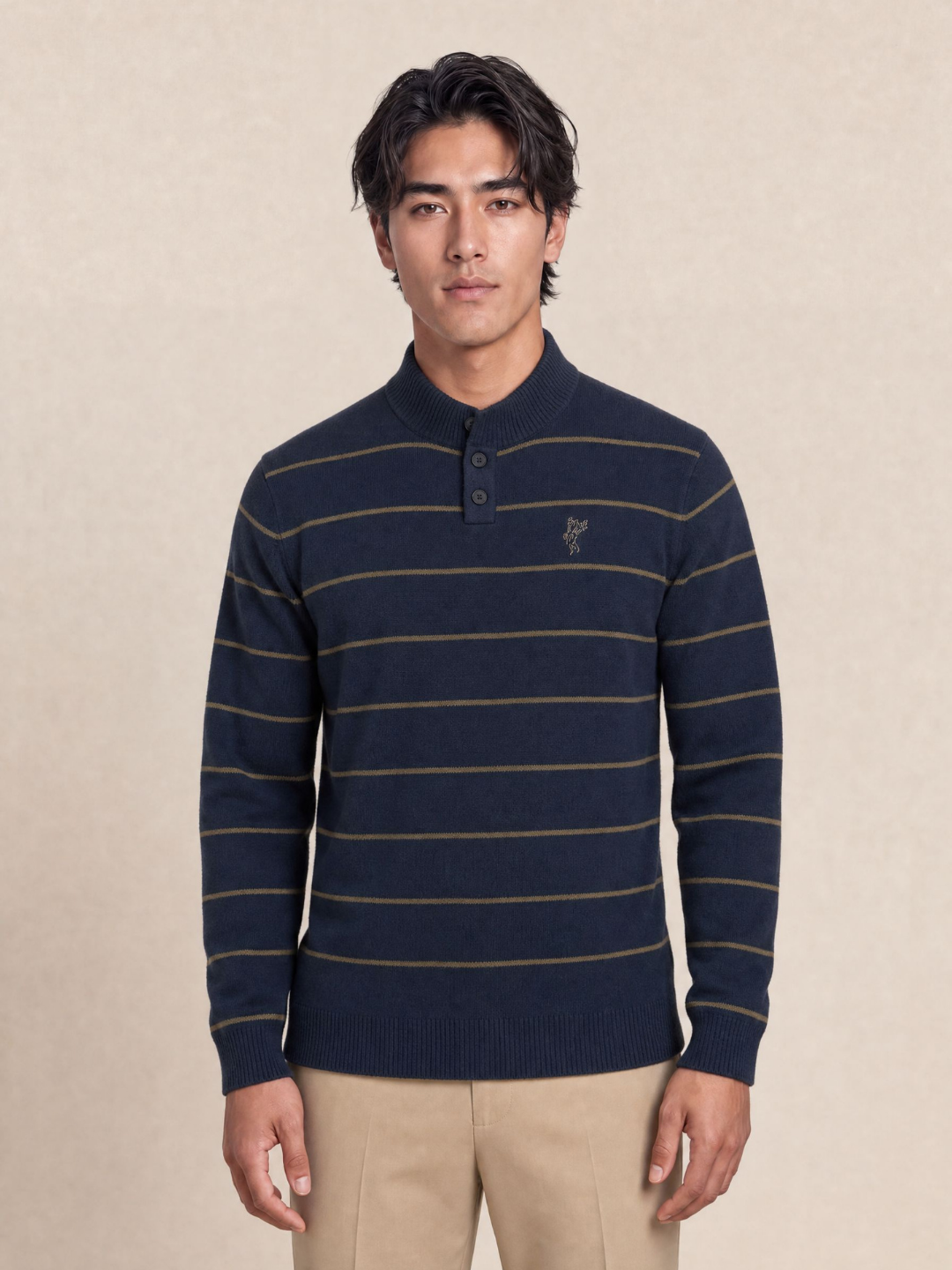 Striped Mockneck Sweater