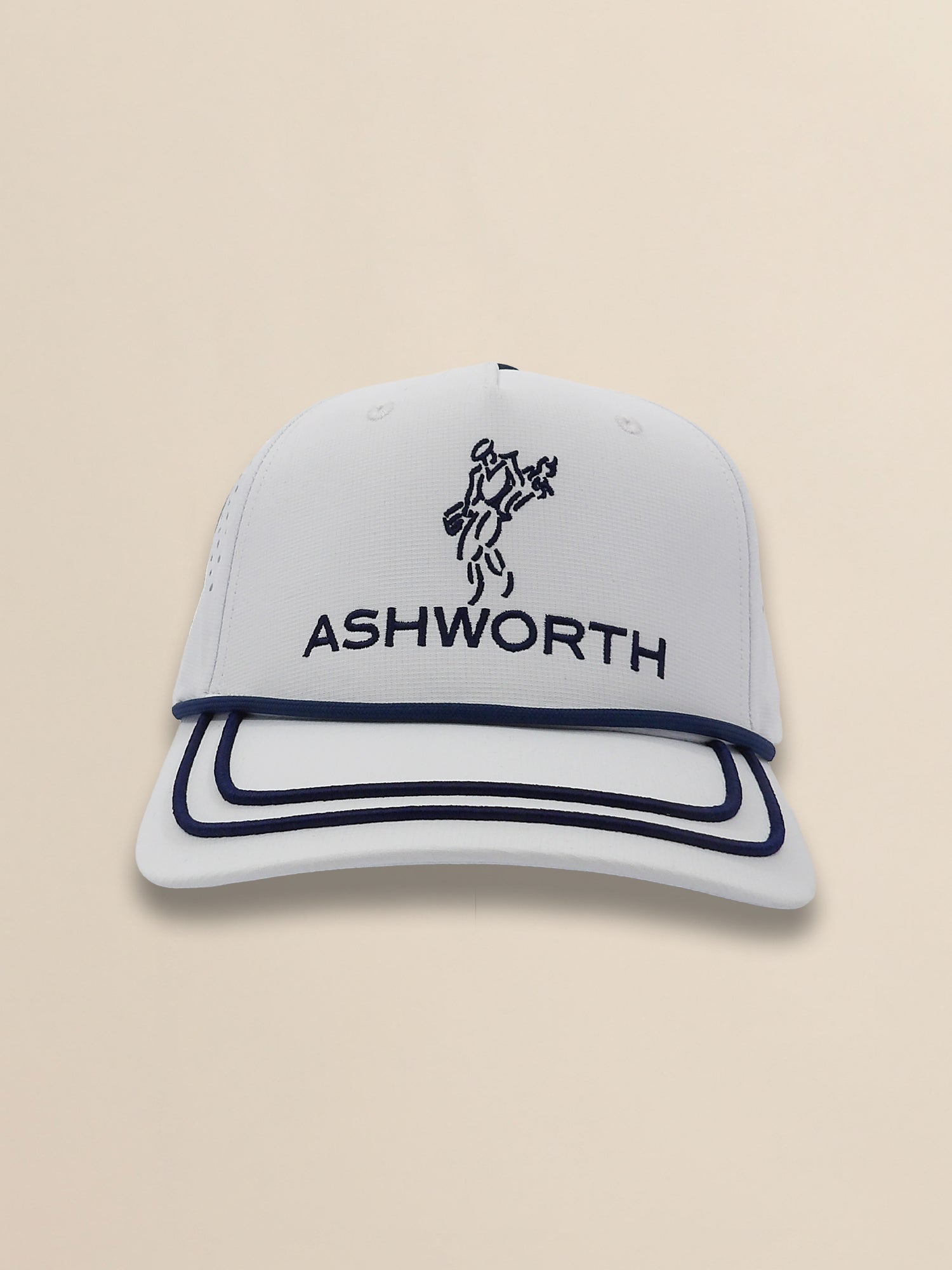 Perforated Pearl Poly Stacked Logo Cap