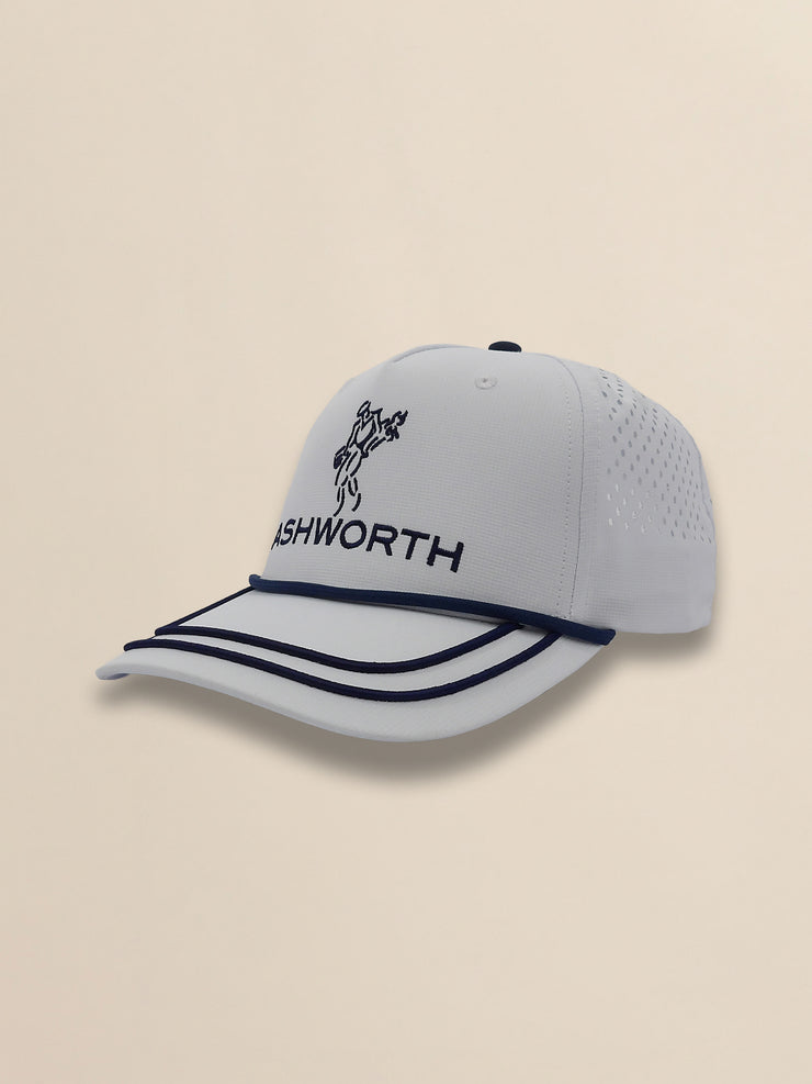 Perforated Pearl Poly Stacked Logo Cap