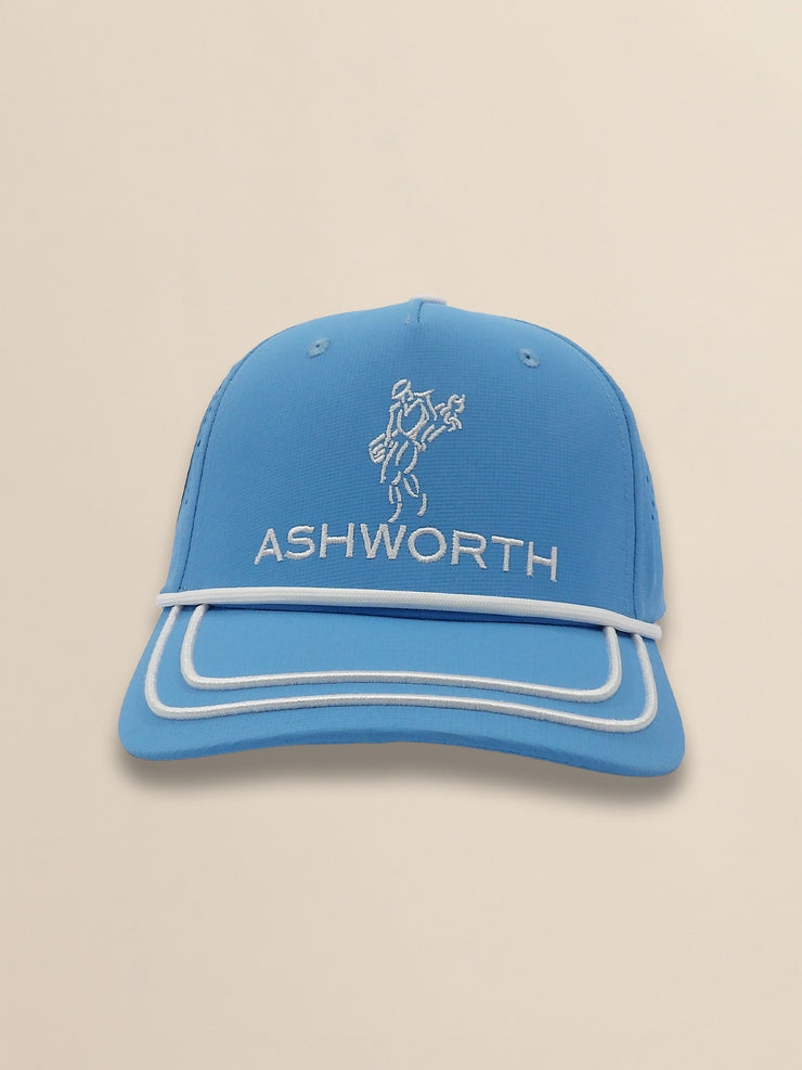 Perforated Pearl Poly Stacked Logo Cap