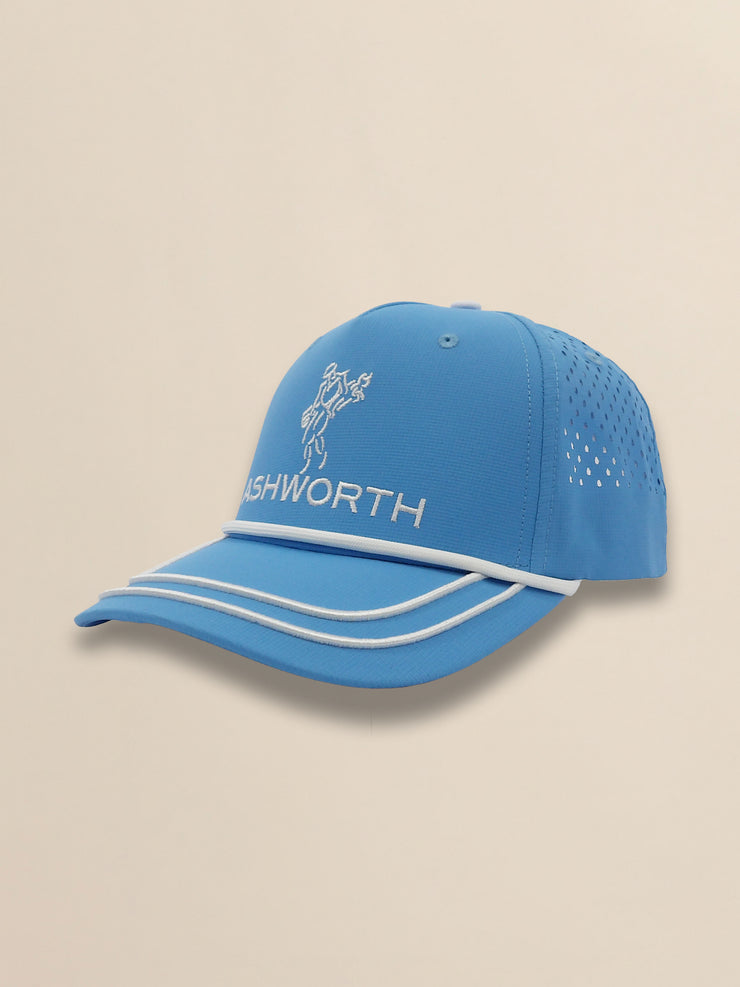 Perforated Pearl Poly Stacked Logo Cap
