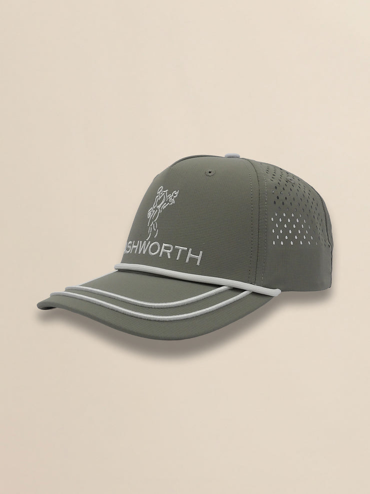 Perforated Pearl Poly Stacked Logo Cap