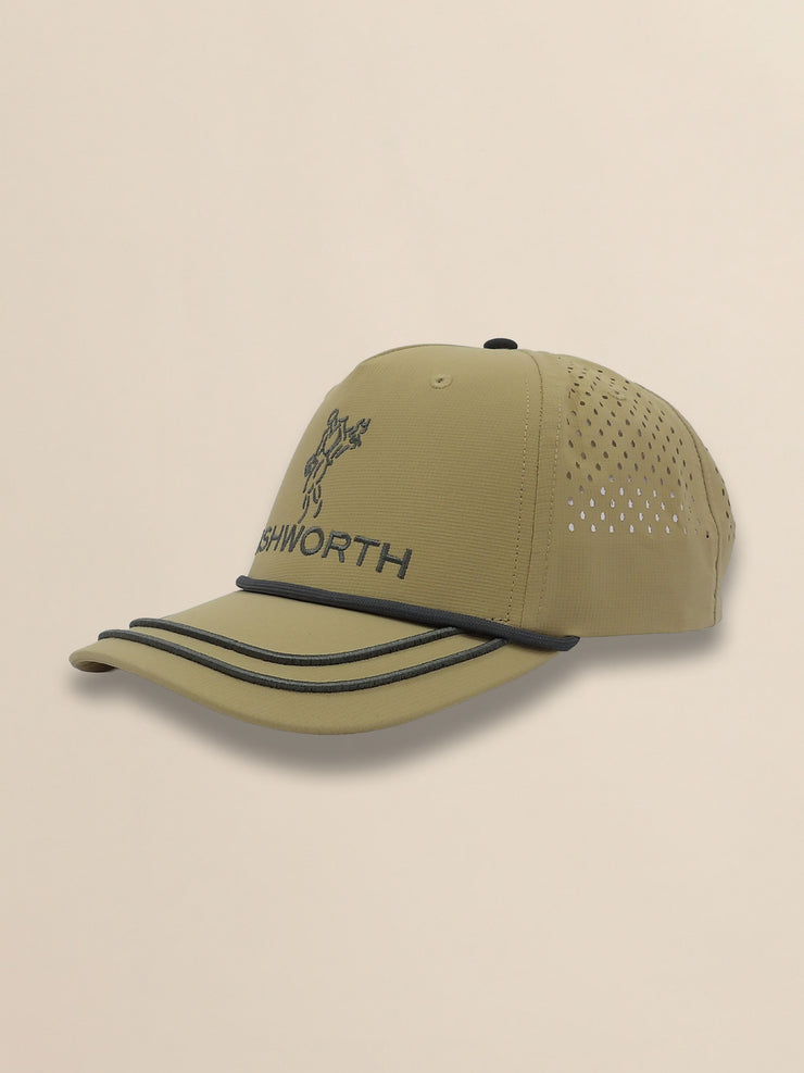 Perforated Pearl Poly Stacked Logo Cap
