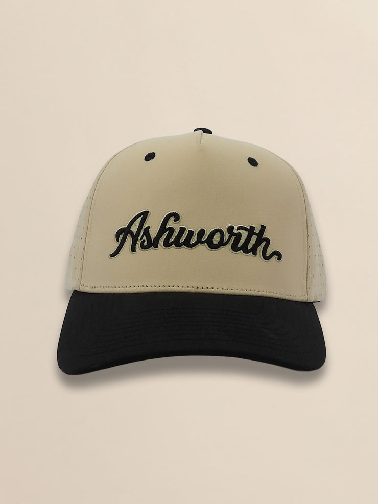 2 Tone Perforated Active Poly Script Cap