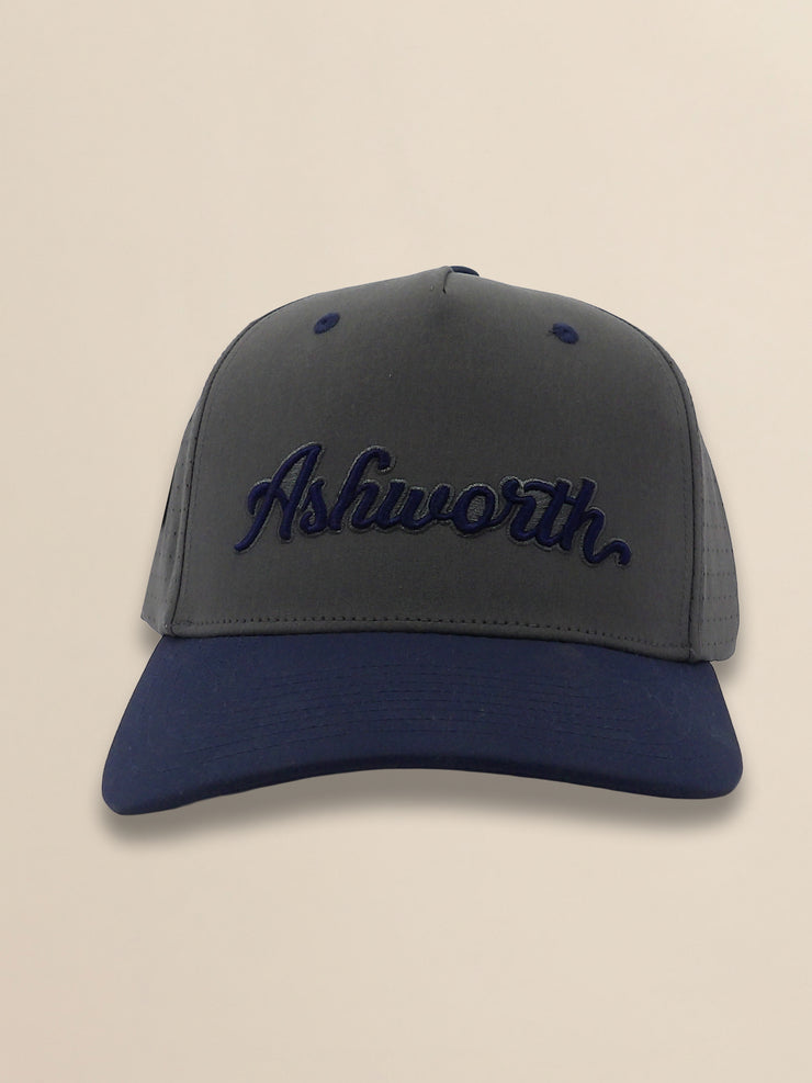 2 Tone Perforated Active Poly Script Cap