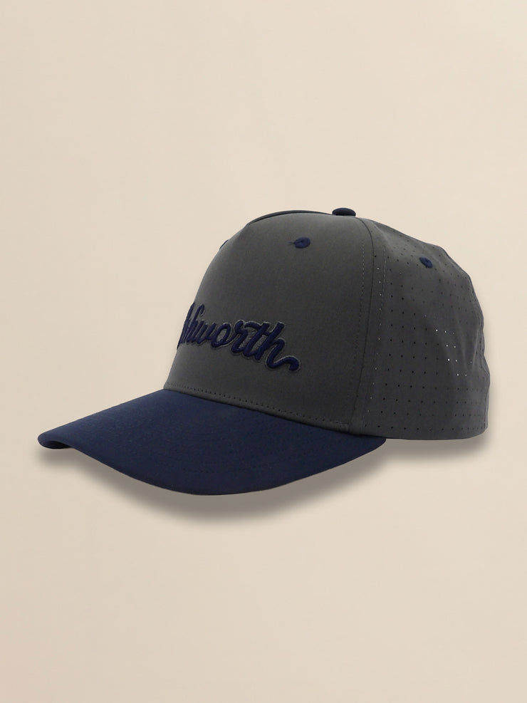 2 Tone Perforated Active Poly Script Cap