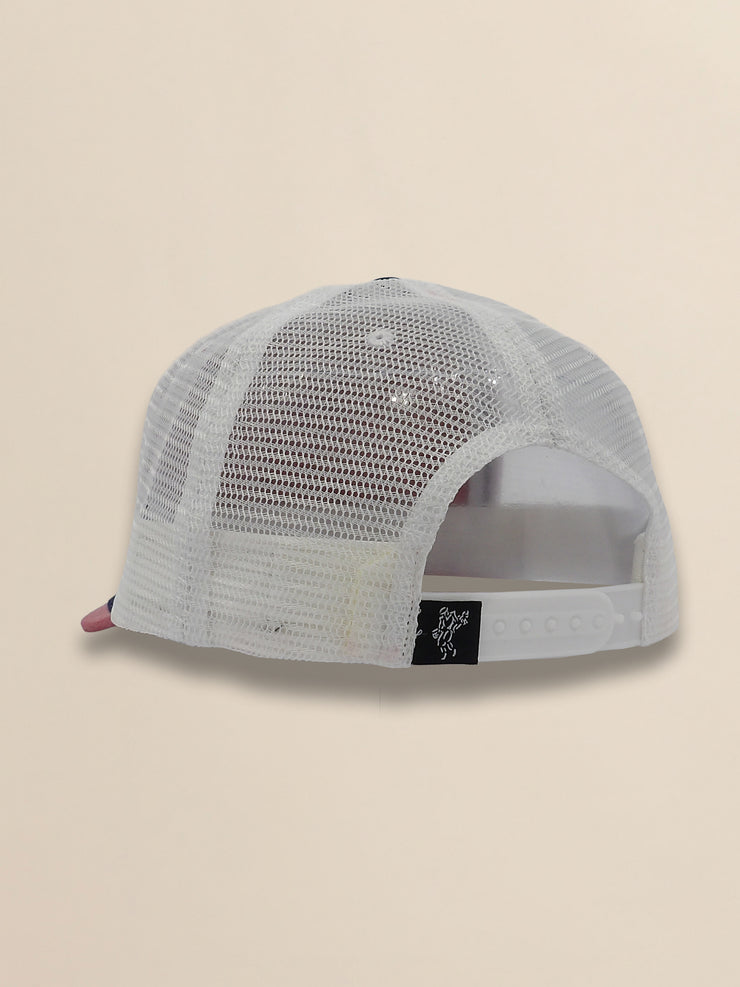 2 Tone Mesh Back Vintage Twill Flag Label Trucker Cap