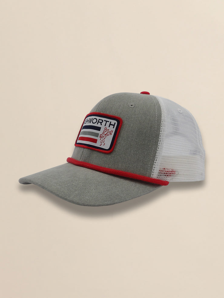 2 Tone Mesh Back Vintage Twill Flag Label Trucker Cap