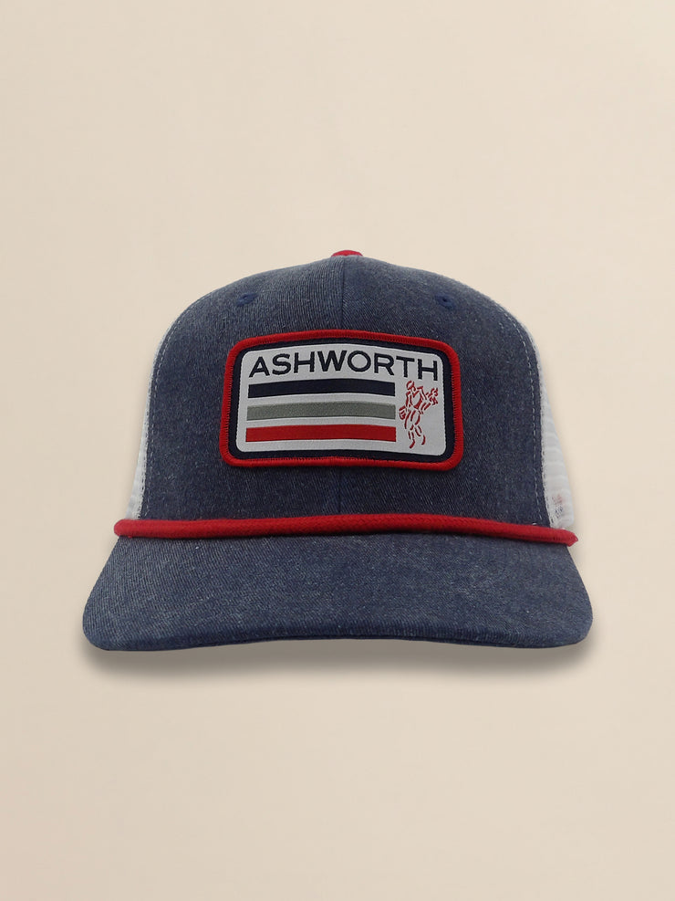 2 Tone Mesh Back Vintage Twill Flag Label Trucker Cap