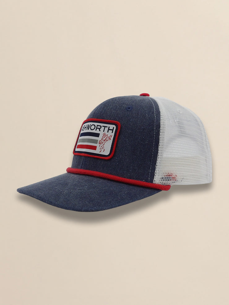 2 Tone Mesh Back Vintage Twill Flag Label Trucker Cap