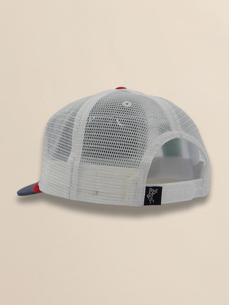 2 Tone Mesh Back Vintage Twill Flag Label Trucker Cap
