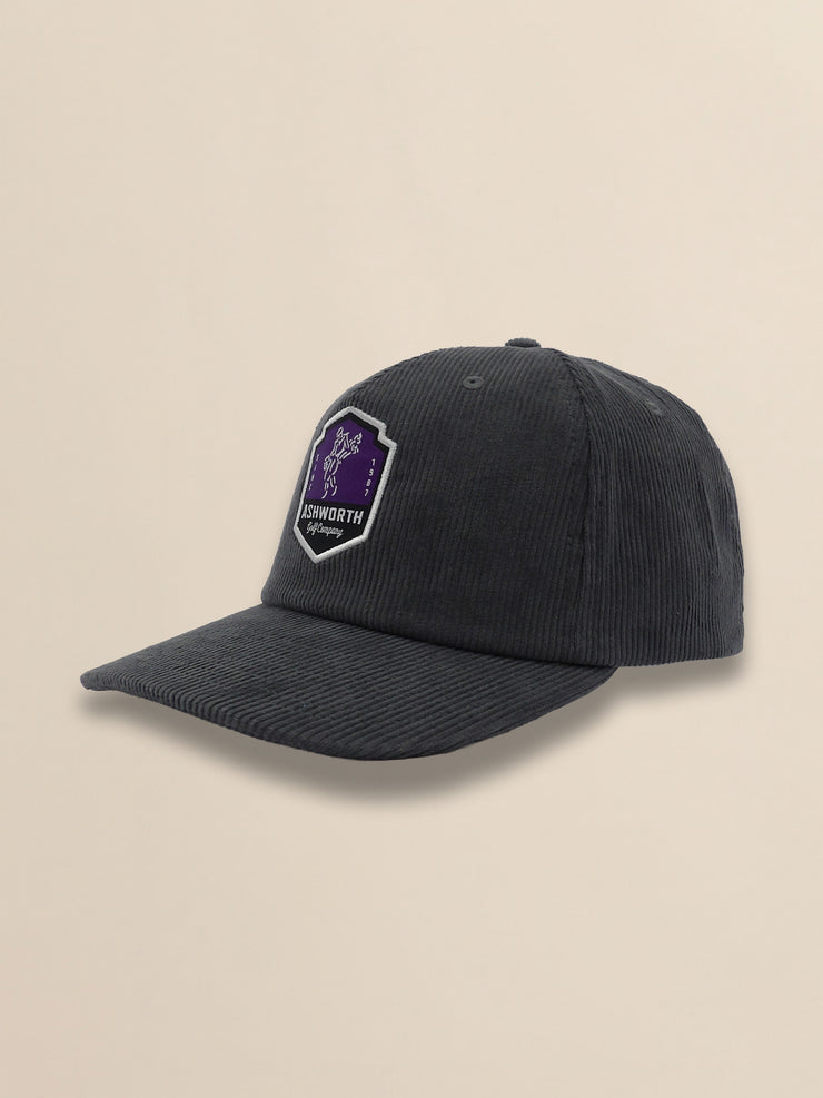 Wide Wale Cord Woven Label Patch Cap